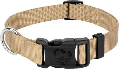 Country Brook Petz - Everyday Nylon Dog Collar for Large, Medium, and Small Dogs and Puppies - for Everyday Use in 10+ Warm Colors (2XS, 3/8 Inch Wide, Copper Gold)