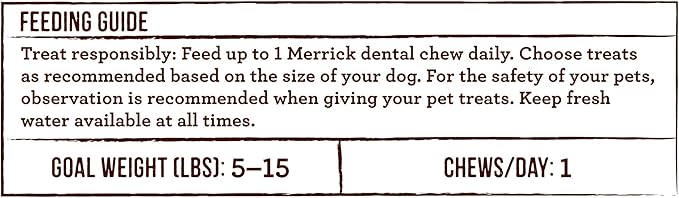 Merrick Fresh Kisses Natural Dental Chews Toothbrush Treat Shape Infused with Real Mint for Tiny Dogs 5-15 Lbs - 33 ct. Bag (Pack of 2)