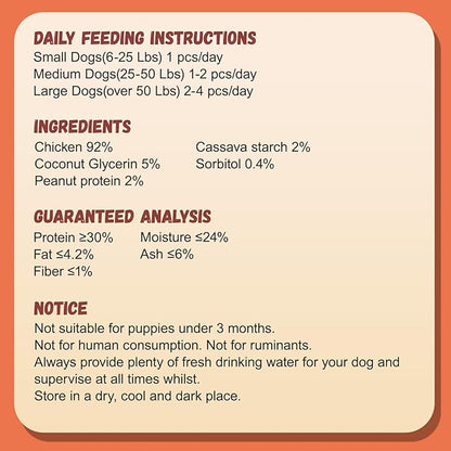 Pawmate Dog Treats Chicken Sausages, Natural Chicken Jerky Training Treats with Glucosamine, Chondroitin, MSM and Taurine, Low Fat Soft Chewy Snacks for Small Medium Dogs, 10.6 oz