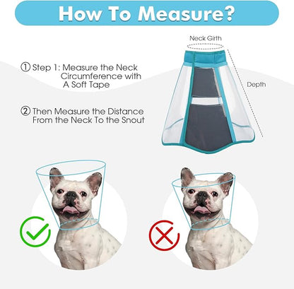 Allroaring Dog Cone, Adjustable Dog Cone Collar, Soft Cones for Large Dogs, Elizabethan Collar for Pet After Surgery, Pet Recovery Collars & Cones to Stop Licking Lightweight E-Collar, Bluegreen XL