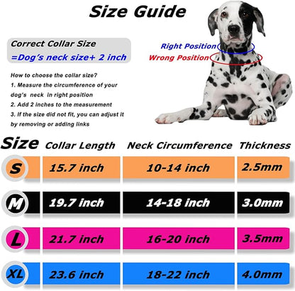 Prong Collar for Dogs, Reflective Covered Dog Spike Pinch Collar, Adjustable Dog Training Collar with Quick Release Buckle for Small Medium Large Dogs (M Size)