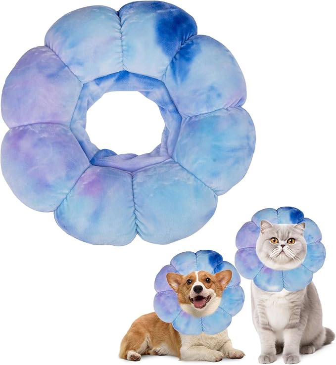 Dog Collar Cone Soft, Adjustable Cute Flower Shape for Claming Dog Cat Cone After Surgery, Pet Recovery Anti-Lick Collar