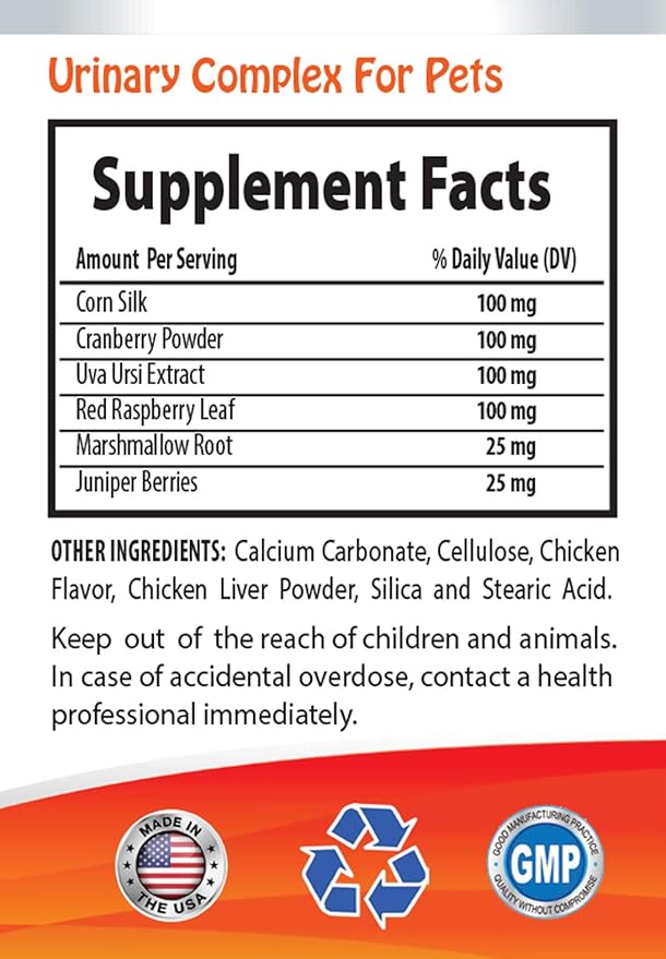 Dog Urinary Tract Support - Pets Urinary Health Complex - for Dogs and Cats - Advanced Bladder Support - Dog Marshmallow Root - 2 Bottles (180 Treats)