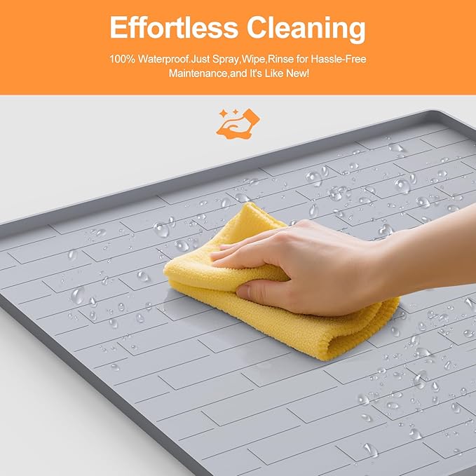 Pee Pad Tray Holder for Dogs,Non-Slip Silicone Dog Puppy Pad Holder,34 x 28 Inch Puppy Potty Training Pads,No Spill Raised Lip High Edge,Portable, Leak-Proof Mat Trays for Indoor Floor Protection