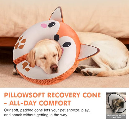 BEAUTYZOO Inflatable Dog Cone Collar Alternative After Surgery, Soft Donut Recovery E-Collar for Large & XL Dogs Girls Boys, Adjustable Pet Neck Cone to Stop Licking Wounds, L