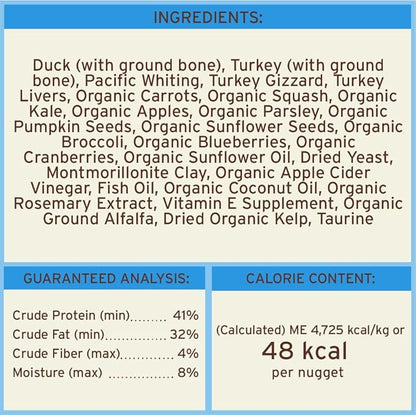 Primal Freeze Dried Raw Dog Food Nuggets, Duck, Complete & Balanced Meal, Also Use as Topper or Treat, Premium, Healthy, Grain Free, High Protein Raw Dog Food, 14 oz