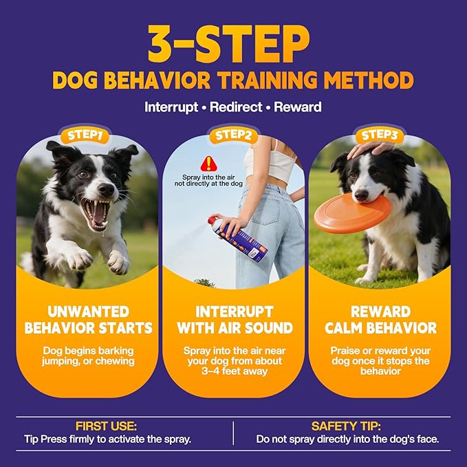 AIMSEIZE Dog Training Spray with Citronella: 90ml Humane Dog Corrector Spray for Barking, Jumping & Chewing, Dog Behavior Correction Spray for Medium & Large Dogs