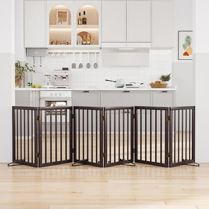 Freestanding Pet Gate 55-110" Extre Wide, Foldable Dog Gate for the Doorways House, Pet Gates for Dogs, Doogie Puppy Fence Gate