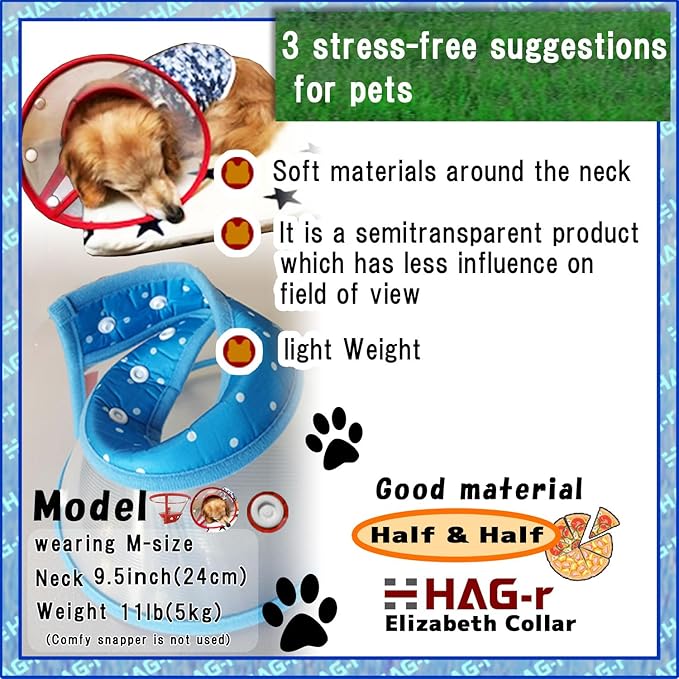 Lightweight Small Dog Cone Adjustable 5in 13in, Soft Cone for Cats to Stop Licking, Recovery Collar After Surgery(Green, M)