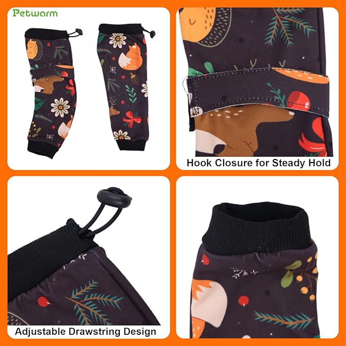 PetWarm Dog Recovery Sleeve 4pcs Set, Dog Leg Sleeve, Ideal for Comfort and Support During Pet Recovery, Suitable for Active or Support Recoverying Pet Use, Black Brown, L