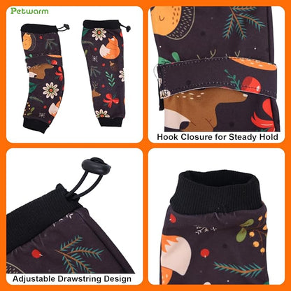 PetWarm Dog Recovery Sleeve 4pcs Set, Dog Leg Sleeve, Ideal for Comfort and Support During Pet Recovery, Suitable for Active or Support Recoverying Pet Use, Black Brown, L