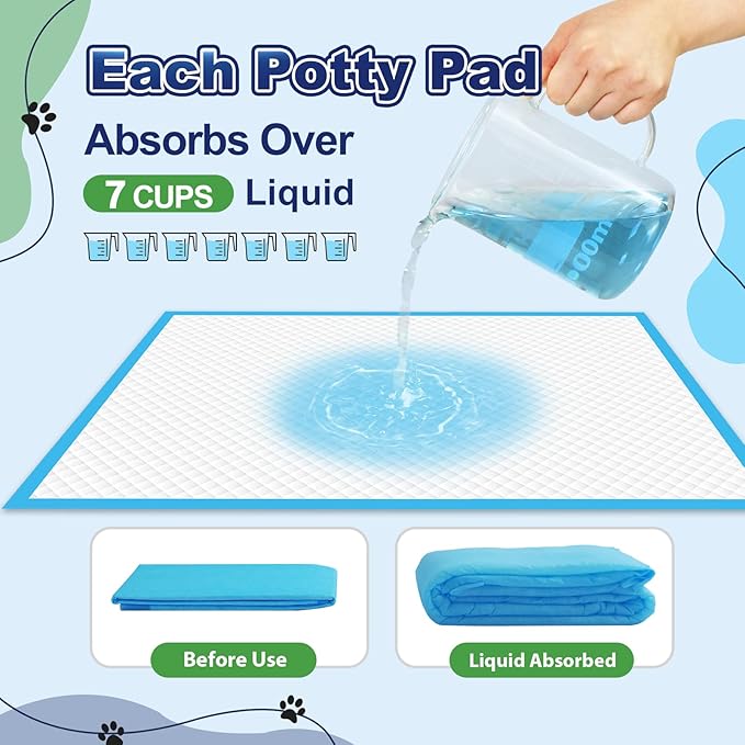 Puppy Pads 50 Pack, 34"x28" Extra Large Dog Pee Pads Thicker Disposable Dog Training Pads Super Absorbent & Leak-Proof, xl 6-Layer Quick-Dry potty Training Pads for doggie, Cats, Rabbits, Pet Supplies