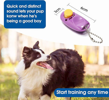 BAAPET 15/20/30/50/100 ft Long Dog Training Leash with Clickers for Small, Medium and Large Dogs or Cats (50 Feet, Purple)