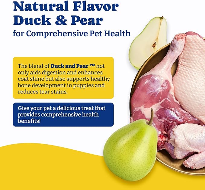 Probiotics for Dogs - Dog Probiotics for Digestive Health, Yeast, Itchy Skin, Gut Health, Immune & Skin - 6 Billion CFUs, Duck & Pear Flavor - with Prebiotics & Digestive Enzymes, 2 Pack