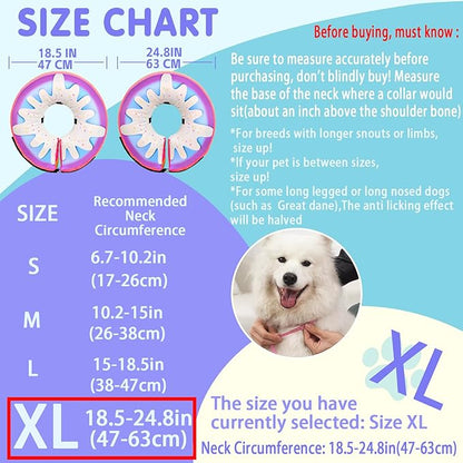 Inflatable Dog Cone Collar Alternative After Surgery, Donut Soft Neck Cone for Golden & German Shepherd Extra Large Dogs, etc, Protective Comfortable E Collar Recovery Cone Not Block Vision