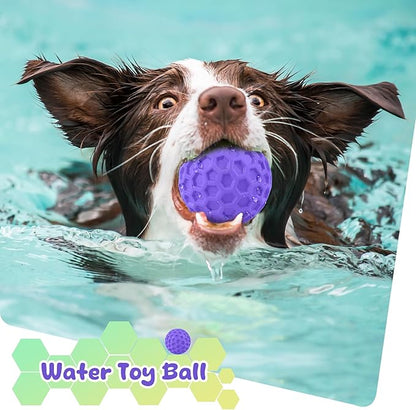 Squeaky Dog Toys for Aggressive Chewers, Indestructible Dog Balls for Aggressive Chewers, Purple Squeaky Balls for Dogs, Interactive Toys for Large Dogs to Relax