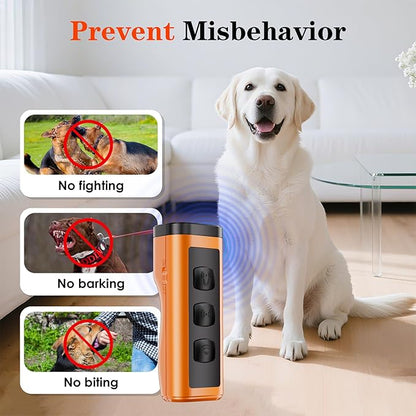 2 Pack Dog Bark Deterrent Devices Rechargeable Anti-Barking Device for Dogs 50ft Long Range Ultrasonic Correct Your Dog's Bad Behavior at the Push of aButton Better Than Shock Collars