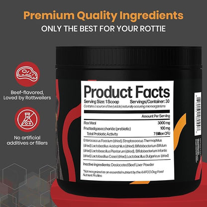 Probiotics for Dogs – Natural Dog Probiotics for Digestive Health, Gut Health, Yeast, Itchy Skin & Itchy Ears – Probiotic for Dogs – Dog Probiotic Supplement for Rottweilers