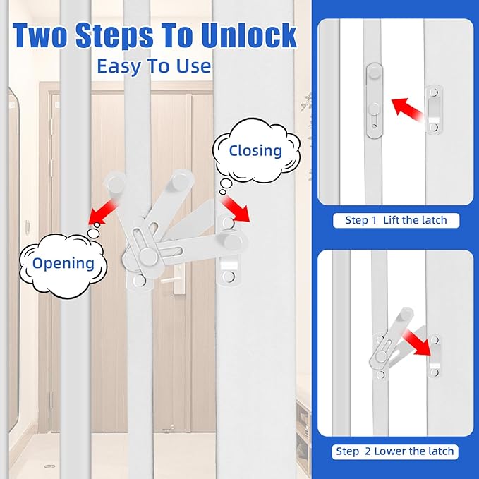 SHYUJAJIE 71 Inch Extra Tall Pet Gate for Cats, 29.5-48" Adjustable Wide Dog Gates, Pressure Mounted Walk Through Tall Cat Gate for Doorways,Hallway,Stairs,House（White）