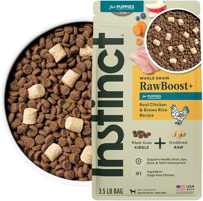 Instinct RawBoost Puppy, Natural Dry Dog Food with FreshDried Raw, Whole Grain Recipe - Real Chicken & Brown Rice, 3.5 lb. Bag