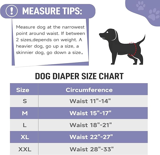 Tuiskusa Male Dog Diapers, High Absorbing Dog Belly Bands for Male Dogs, Washable Reusable Dog Male Wraps(5 Pack)