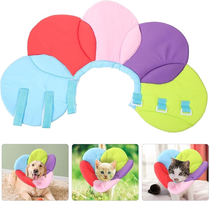 POPETPOP Flower Shaped Elizabethan Collar for Dogs Size L - Lightweight No Lick Protective Recovery Neck Cover for Post Surgery and Injury Care