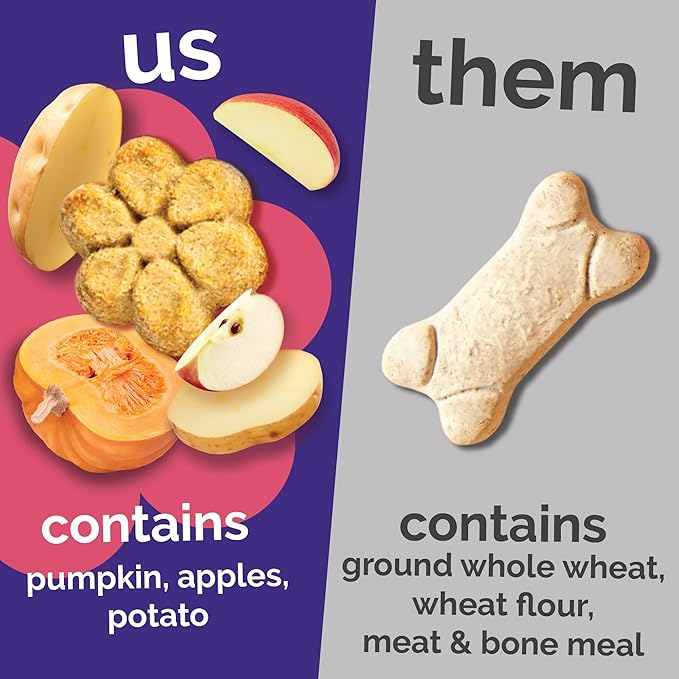Fruitables Baked Dog Treats, Healthy Pumpkin Treat for Dogs, Low Calorie & Delicious, No Wheat, Corn or Soy, Made in the USA, Pumpkin and Apple Flavor, 12oz