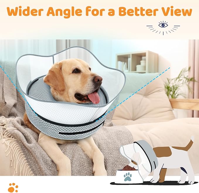 Supet Raised Inflatable Dog Cone Alternative Collars for After Surgery, Dog Donut Collar After Surgery, Soft Pet Cone for Small Medium Large Dogs to Stop Licking