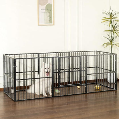 Dog Playpen - 32" Height Dog Pen, Heavy Duty Puppy Pen with Door, Safe & Sturdy, Easy Assemble for Indoor/Outdoor Pet Playpen (8 Panels with Door)