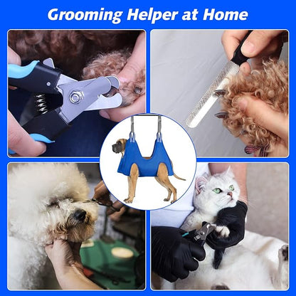 ATESON Pet Grooming Hammock for XXL Large Dogs with Nail Clippers/Nail Trimmers/Grooming Scissors, Dog Grooming Harness for Nail Trimming, Pet Grooming Sling Helper