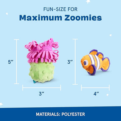 Barkbox Clown Fishing Around Plush Toy for Small Dogs – 2-Part Squeaky Toy with Treat-Hiding Fun – Perfect for Interactive Play and Mental Stimulation