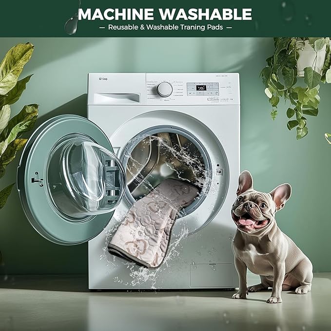 FXW Washable Pee Pads for Dogs, Leak-Proof & Non-Slip, Specifically Designed for Potty Training, 35" Square, Khaki, 4 Packs
