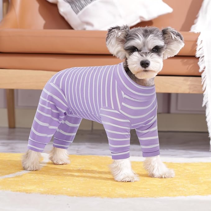Kuoser Recovery Suit for Small Dogs After Surgery, Long Sleeve Dog Surgery Recovery Suit, Purple XS