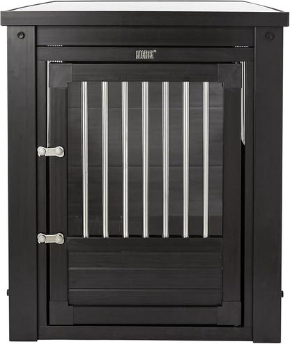 New Age Pet ECOFLEX InnPlace Dog Crate & End Table, Indoor Furniture Style Pet Kennel for Small, Medium, Large & XL Dogs, Durable Composite, Espresso Black, Large