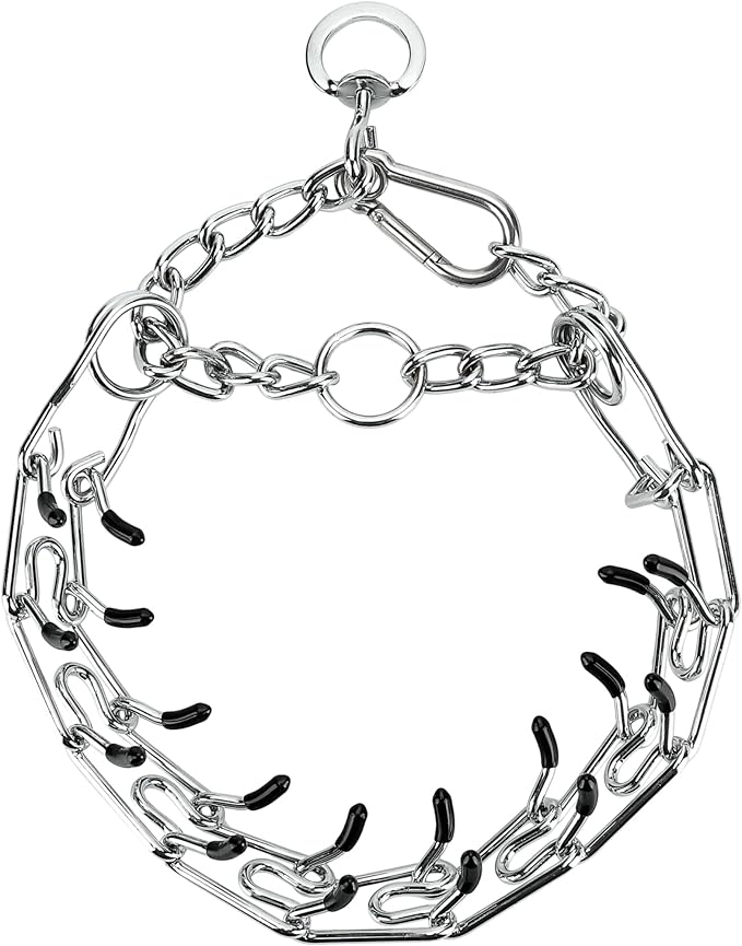 DEYACE Stainless Steel Dog Training Collar, Quick Release Buckle, Adjustable Collar for Large Dogs Neck Girth 12"-17“