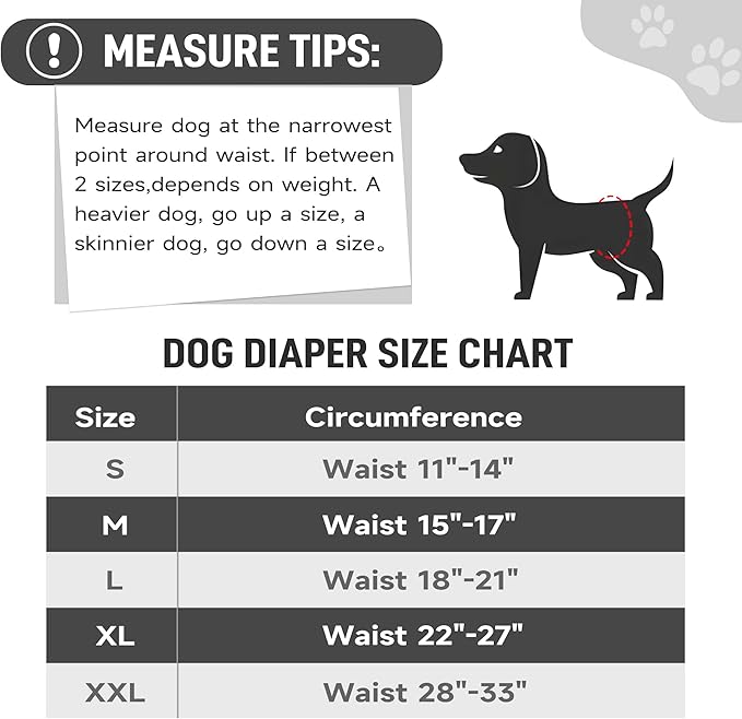 Tuiskusa Male Dog Diapers, High Absorbing Dog Belly Bands for Male Dogs, Washable Reusable Dog Male Wraps(5 Pack)