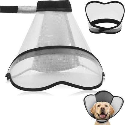 Upgraded Dog Cone Collar for Dogs After Surgery, Adjustable Dog Cone Collar for Large Medium Dogs,Breathable Elizabethan Pet Recovery Collar(Size:XL)