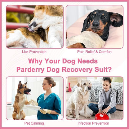 2 Packs Dog Recovery Suit for Surgery Dog Onesie Surgical Clothes Bodysuit for Male and Female Substitute E-Collar& Cone