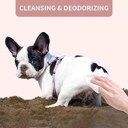 IMMHABI 400 PCS Pet Wipes for Paws and Butt Hypoallergenic Pets Cleansing & Deodorizing Anal Gland Hygienic Puppy Wipes for Dogs Face and Body