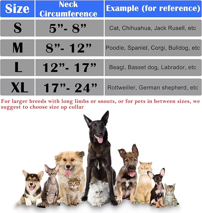 Katoggy Inflatable Dog Cone Collar for After Surgery, Doggie Neck Blow up Donut Recovery ECollar, Soft Adjustable Dog Cone for Small Medium Large Dogs and Cats
