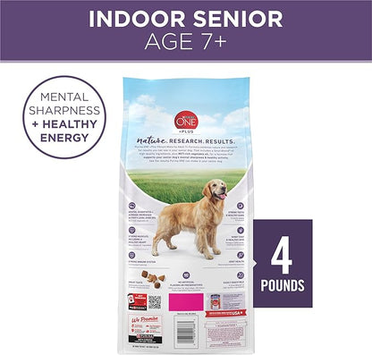 Purina ONE High Protein Dry Senior Dog Food Plus Vibrant Maturity Adult 7 Plus Formula - (Pack of 4) 4 lb. Bags