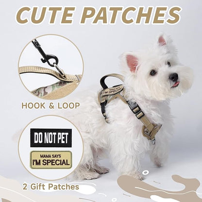 Tactical Dog Harness for Small Dog - Reflective Puppy Pet Vest No Pull Military Service Dog Vest with Vertical Handle XS Dog Harness for Outdoor Training