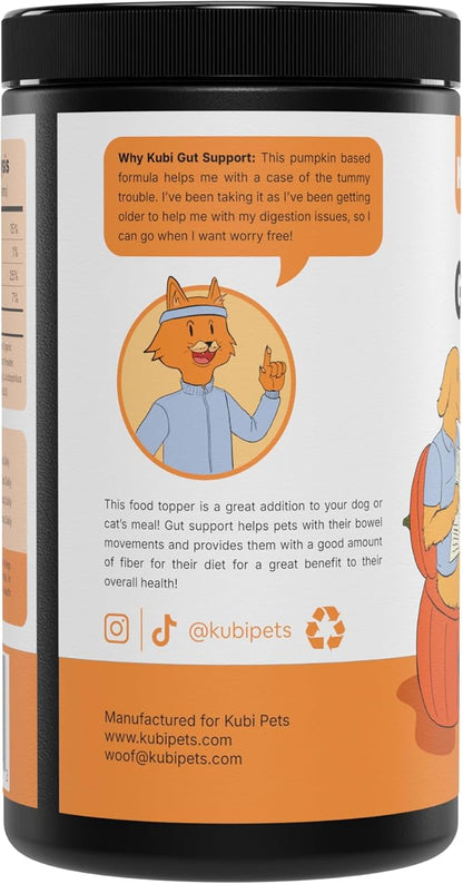 Pumpkin Gut Support for Dogs – Digestive Health Supplement with Natural Fiber & Probiotics, 60 Servings | Kubi Pets