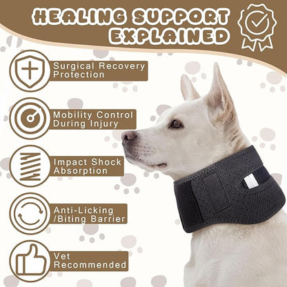 Adjustable Dog Neck Brace Offers Support for Pets Neck Pain Injury Relief Soft Support Cervical Vertebral Sprains and Instability Brace Collar for Dogs (M)