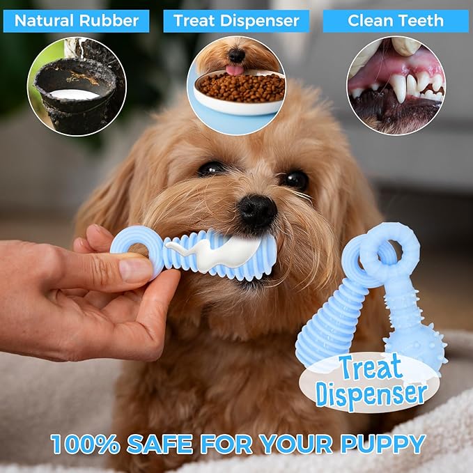 Puppy Toys, 9 Pack Dog Chew Toys for Puppy, Cute Blue Small Dog Toys, Teething Toys for Puppies, Soft Durable Interactive Chew Toy for Small Dogs