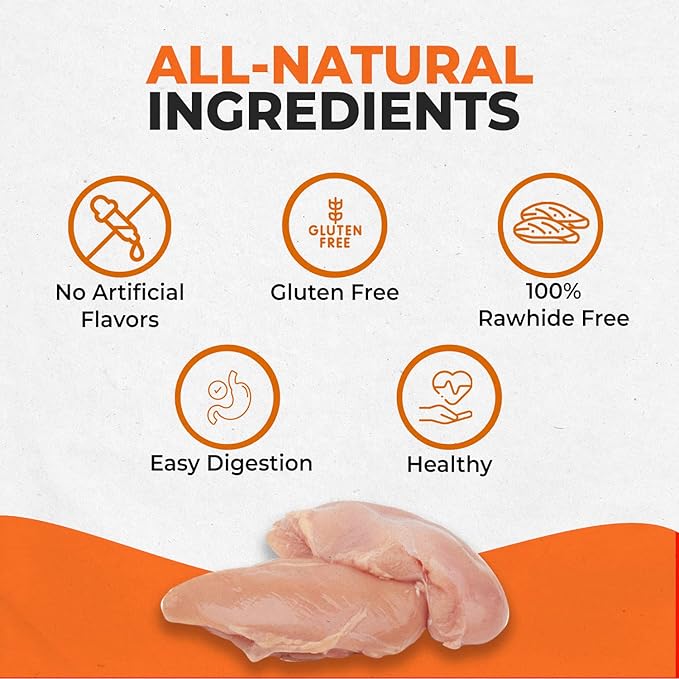 Canine Naturals Chicken Recipe Chew - Rawhide Free Dog Treats - Made From USA Raised Chicken - All-Natural and Easily Digestible - 40 Pack of 5 Inch Stick Chews