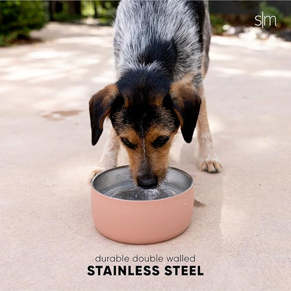 Simple Modern Stainless Steel Pet Water Bowl for Dogs & Cats | Insulated Stainless Steel Food Bowls for Dog Cat | No Tip No Slip BPA Free | Bentley Collection | Medium (4 Cups) | Sea Glass Sage