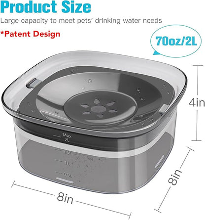 UPSKY 70oz Dog Water Bowl 2L No Spill Dog Bowls Large Capacity Spill Proof Slow Water Feeder, No Splash Dog Bowl Pet Water Dispenser Vehicle Carried Travel Slow Drinking Bowls for Messy Drinkers, Cats