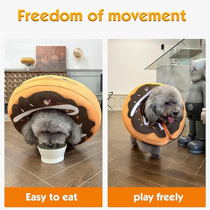 Inflatable Dog Cone, Soft Adjustable Blow up Donut Collar for After Surgery, E-Collar for Small, Medium, Large Dogs and Cats