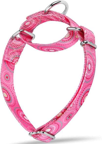 Martingale Collar Dog Collar No Pull Pet Collar Heavy Duty Dog Martingale Collars Silky Soft with Unique Pattern for Medium and Large Dogs (Firework Dots Pink,L)